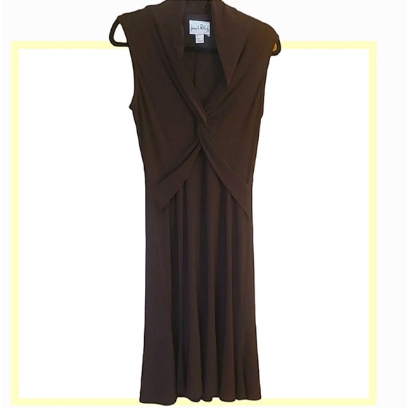 Vintage 1980's Joseph Ribkoff swing dress, twist front - Picture 2 of 11